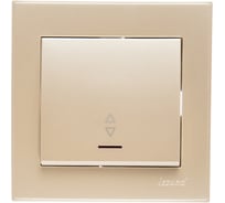 Проходной выключатель с подсветкой LEZARD RAIN жемчужно-белый металлик 703-3030-114