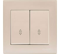 Проходной двойной выключатель LEZARD RAIN крем 703-0303-106