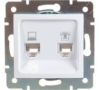 Розетка LEZARD KARINA компьютер+телефон белая 707-0288-143