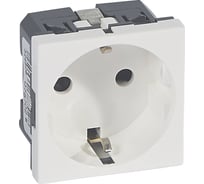 Розетка Legrand 2К+З, немецкий стандарт, с автоматическими клеммами, программа Mosaic, 2 модуля, антибактериальная 078702