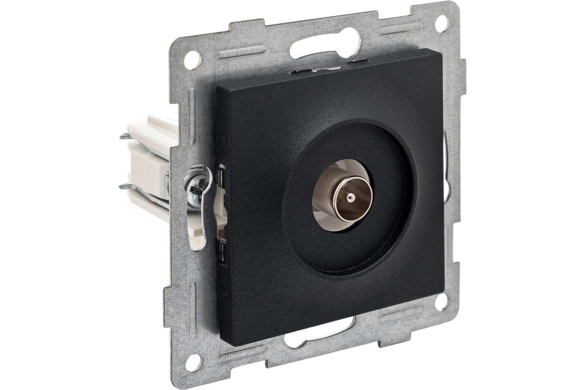 Антенная розетка GUSI ELECTRIC Ugra одинарная, СУ, графит С11А1-010 ...