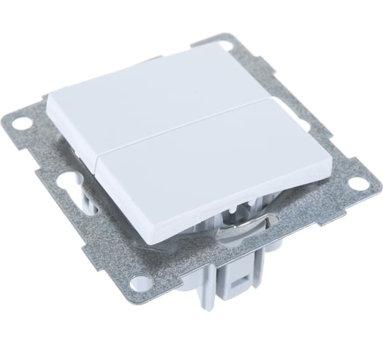 Выключатель GUSI ELECTRIC Ugra 2 клавиши, СУ,10А,250В, белый С11В2-001