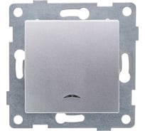 Выключатель GUSI ELECTRIC Ugra 1 клавиша, индикация, СУ, 10А, 250В, серебро С11В18-004