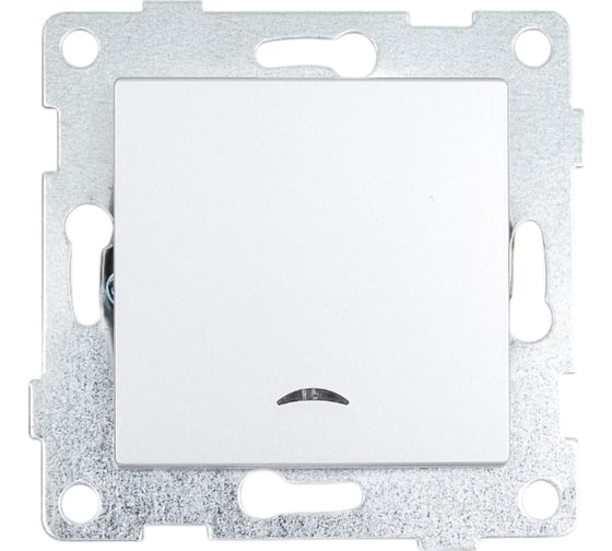 Выключатель GUSI ELECTRIC Ugra 1 клавиша, индикация, СУ, 10А, 250В, серебро С11В18-004