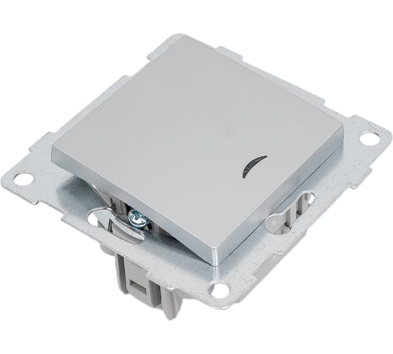 Выключатель GUSI ELECTRIC Ugra 1 клавиша, индикация, СУ, 10А, 250В, серебро С11В18-004