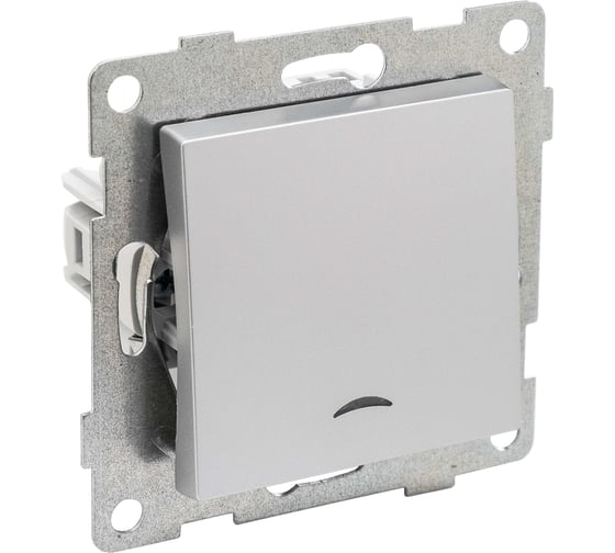 Выключатель GUSI ELECTRIC Ugra 1 клавиша, индикация, СУ, 10А, 250В, серебро С11В18-004