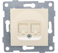 Телефонная розетка GUSI ELECTRIC Ugra МЕХ RJ12, двойной, СУ, бежевый С11Т2-003