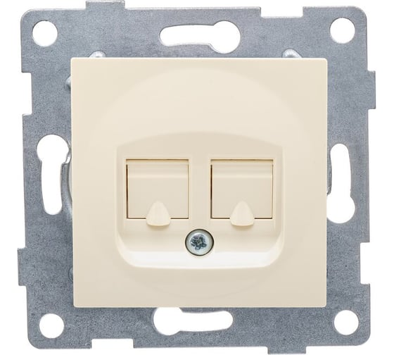 Телефонная розетка GUSI ELECTRIC Ugra МЕХ RJ12, двойной, СУ, бежевый С11Т2-003 1