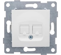 Телефонная розетка GUSI ELECTRIC Ugra МЕХ RJ12, двойной, СУ, белый С11Т2-001