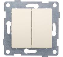 Выключатель GUSI ELECTRIC Ugra 2 клавиши, СУ, 10А, 250В, бежевый С11В2-003