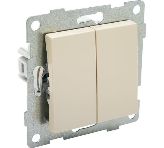 Выключатель GUSI ELECTRIC Ugra 2 клавиши, СУ, 10А, 250В, бежевый С11В2-003