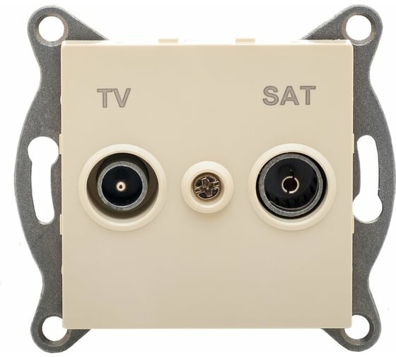 Розетка TV+ SAT GUSI ELECTRIC Ugra, оконечной, СУ, бежевый С11TS1-003 1