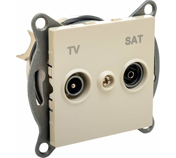 Розетка TV+ SAT GUSI ELECTRIC Ugra, оконечной, СУ, бежевый С11TS1-003