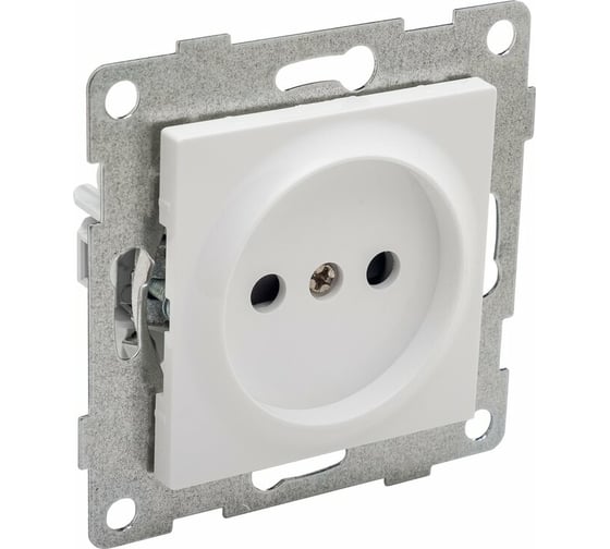 Розетка GUSI ELECTRIC однопостовая Ugra б/з с з/ш, механизм, 16А, 250В, белый. С11Р2-001
