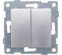 Выключатель GUSI ELECTRIC Ugra 2 клавиши, СУ, 10А, 250В, серебро С11В2-004