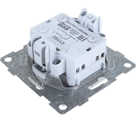 Выключатель GUSI ELECTRIC Ugra 2 клавиши, СУ, 10А, 250В, серебро С11В2-004