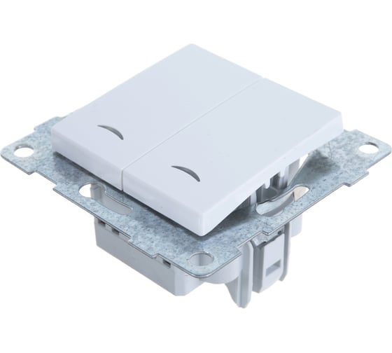 Выключатель GUSI ELECTRIC Ugra 2 клавиши, индикация, СУ, 10А, 250В, белый С11В28-001