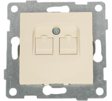 Компьютерная розетка GUSI ELECTRIC Ugra МЕХ RJ45, двойной, СУ, бежевый С11К2-003