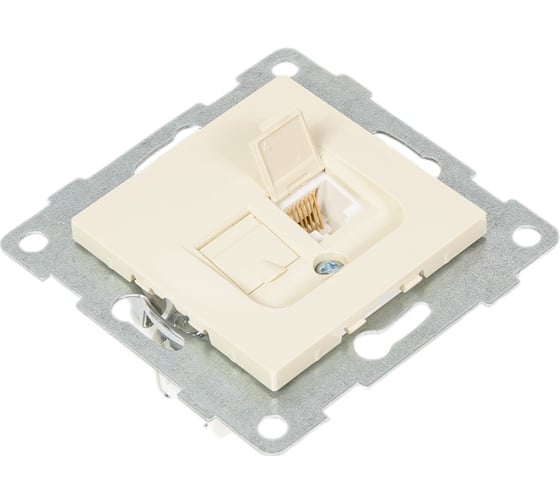 Компьютерная розетка GUSI ELECTRIC Ugra МЕХ RJ45, двойной, СУ, бежевый С11К2-003