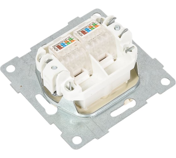 Компьютерная розетка GUSI ELECTRIC Ugra МЕХ RJ45, двойной, СУ, бежевый С11К2-003