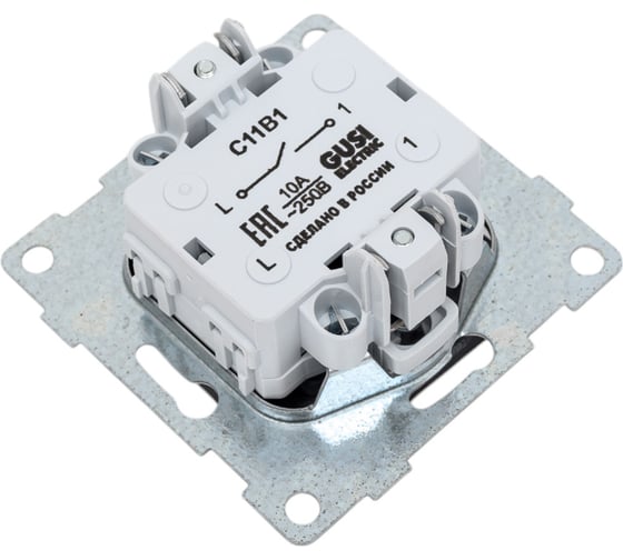 Выключатель GUSI ELECTRIC Ugra 1 клавиша, СУ, 10А, 250В, графит С11В1-010
