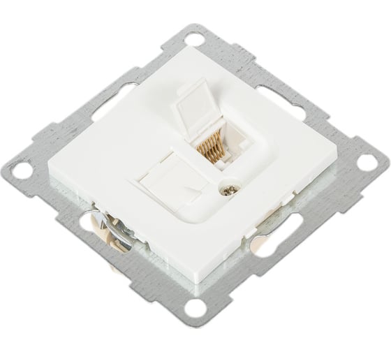 Компьютерная розетка GUSI ELECTRIC Ugra МЕХ RJ45, одинарная, СУ, белый С11К1-001