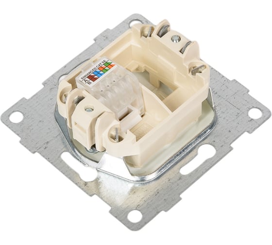 Компьютерная розетка GUSI ELECTRIC Ugra МЕХ RJ45, одинарная, СУ, белый С11К1-001