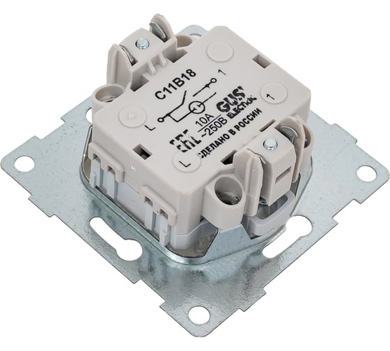 Выключатель GUSI ELECTRIC Ugra 1 клавиша, индикация, СУ, 10А, 250В, белый С11В18-001