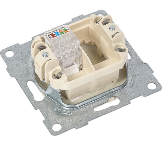 Компьютерная розетка GUSI ELECTRIC Ugra МЕХ RJ45, одинарная, СУ, бежевая С11К1-003