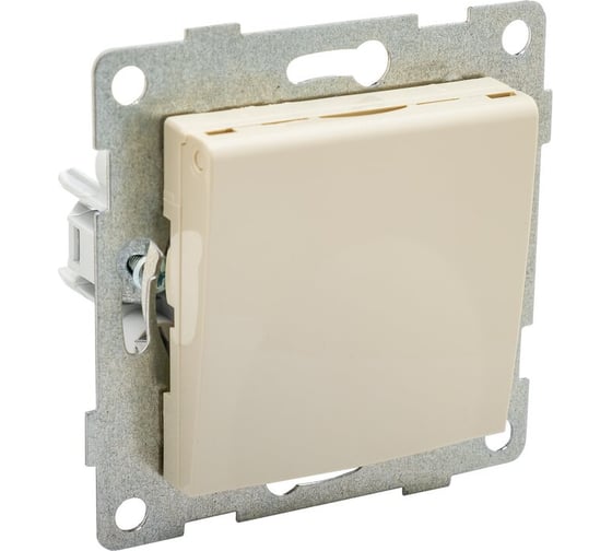 Розетка GUSI ELECTRIC Ugra МЕХ 1-ой с/з с з/ш и крышкой, СУ, 16А, 250В, бежевый С11Р91-003