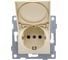 Розетка GUSI ELECTRIC Ugra МЕХ 1-ой с/з с з/ш и крышкой, СУ, 16А, 250В, бежевый С11Р91-003 1