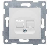 Телефонная розетка GUSI ELECTRIC Ugra МЕХ RJ12, одинарной, СУ, белый С11Т1-001