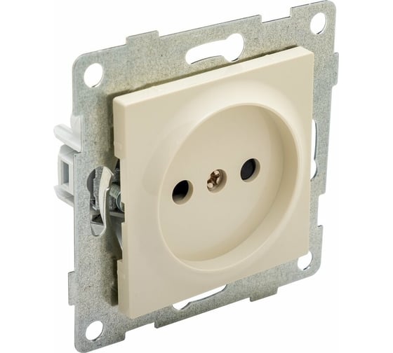 Розетка GUSI ELECTRIC Ugra МЕХ 1-ой б/з с з/ш, СУ, 16А, 250В, бежевый С11Р2-003