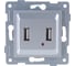 Розетка USB GUSI ELECTRIC Ugra, двойная, СУ, серебро С11USB2-004 2