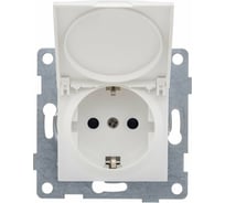 Розетка GUSI ELECTRIC Ugra МЕХ 1-ой с/з с з/ш и крышкой, СУ, 16А, 250В, белый С11Р91-001