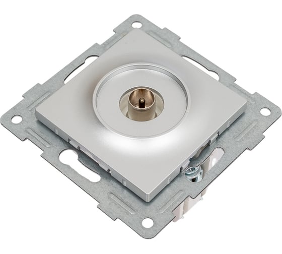 Антенная розетка GUSI ELECTRIC Ugra одинарной, СУ, серебро С11А1-004