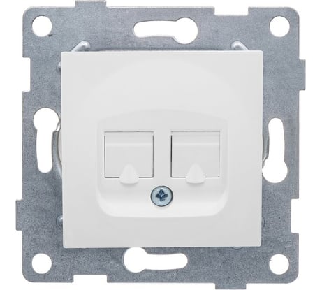 Компьютерная розетка GUSI ELECTRIC Ugra МЕХ RJ45, двойной, СУ, белый С11К2-001