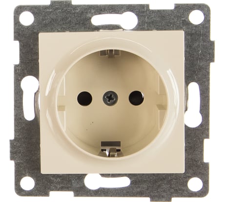Розетка GUSI ELECTRIC Ugra МЕХ 1-ой с/з с з/ш, СУ, 16А, 250В, бежевый С11Р4-003