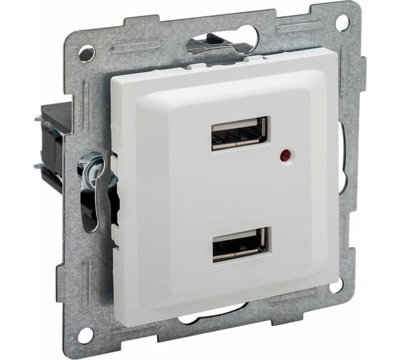 Розетка USB GUSI ELECTRIC Ugra двойная, СУ, белая С11USB2-001