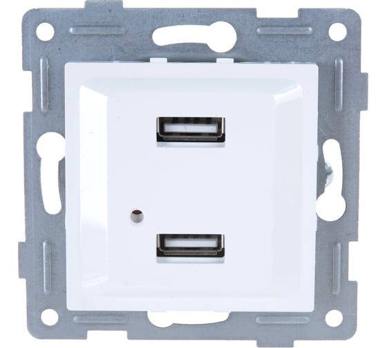 Розетка USB GUSI ELECTRIC Ugra двойная, СУ, белая С11USB2-001