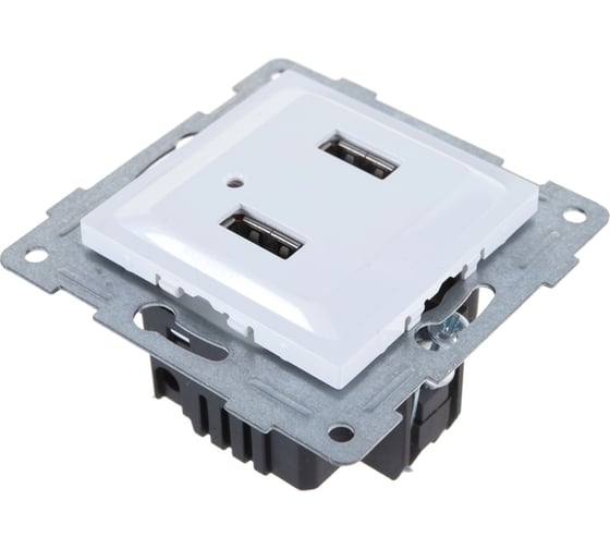 Розетка USB GUSI ELECTRIC Ugra двойная, СУ, белая С11USB2-001