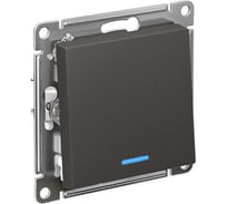 1-клавишный выключатель Systeme Electric Atlasdesign базальт с подсветкой, сх.1а, 10ах, механизм ATN001413