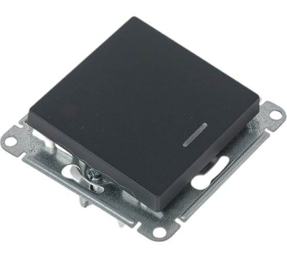 1-клавишный выключатель Systeme Electric Atlasdesign базальт с подсветкой, сх.1а, 10ах, механизм ATN001413