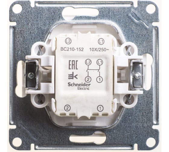 1-клавишный выключатель Systeme Electric Wessen 59 матовый хром 2-полюсный, 10ах VS210-152-5-86