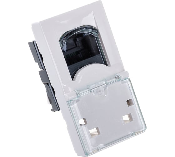 Розетка Legrand RJ 45 Программа Mosaic категория 5е UTP 1 модуль белый 076551