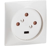 Розетка Legrand встраиваемая 3К+З 20 А 80x80 мм на винтах белый 055425