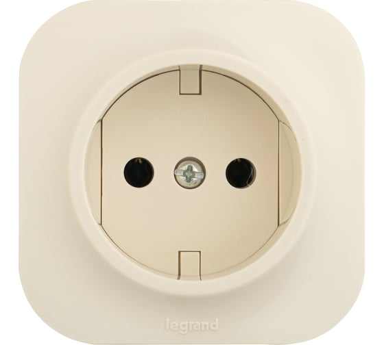 Розетка Legrand без заземления Legrand Quteo без шторок IP20 16А 250В винтовые зажимы накладной монтаж слоновая кость 782240