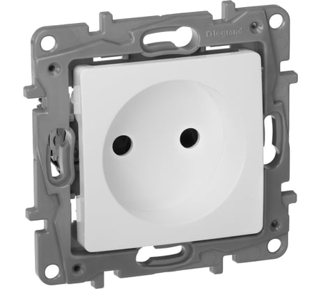 Розетка Legrand без заземления Legrand Etika со шторками 16А 250В винтовые зажимы белый 672234