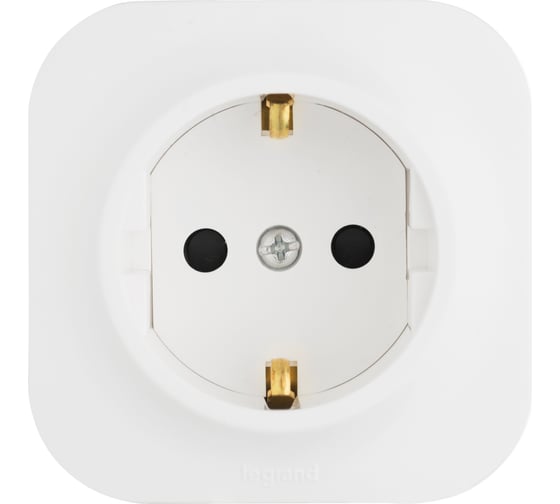 Розетка Legrand с заземлением Legrand Quteo со шторками IP20 16А 250В винтовые зажимы накладной монтаж белый 782220