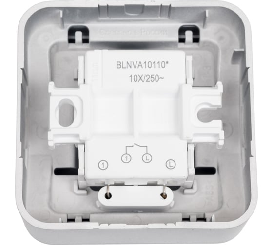 1-клавишный выключатель Systeme Electric Blanca открытая установка, без пласт. алюминий с подсветкой, 10а BLNVA101103